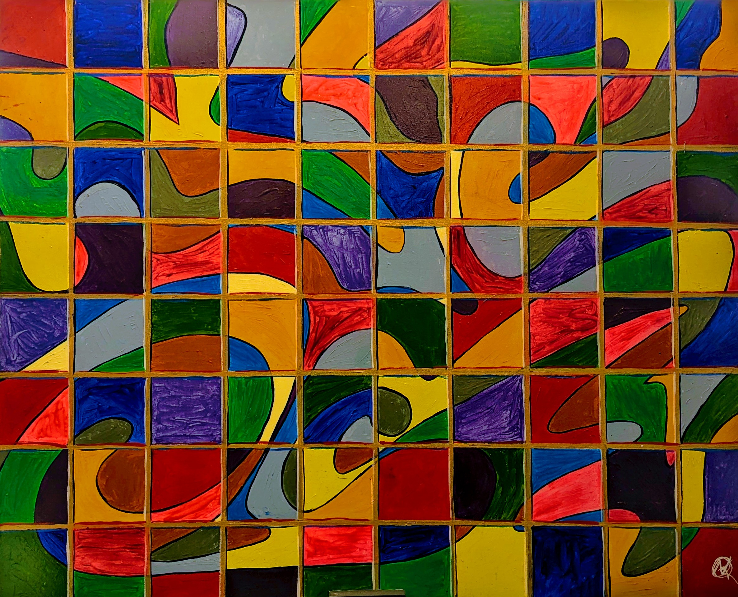 The coloured tiled swirl